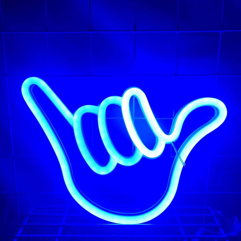 1Pc Hand Shape Lamp Decorative Neon Light Battery USB Dual-use Light White - Image 3