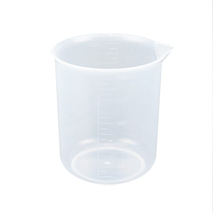 KITCHEN PP MEASURING CUP SCIENTIFIC PLASTIC GRADUATED BEAKER TRANSPARENT 500ML