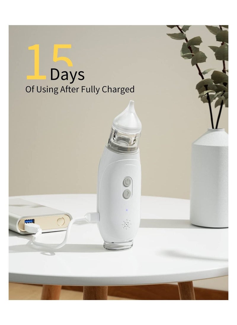 Nasal Aspirator for Baby Electric Baby Nose Sucker, Booger Sucker with Self - Cleaning Function Baby Snot Sucker with 3 Levels of Suction Music and Light 2 Nose - Image 2