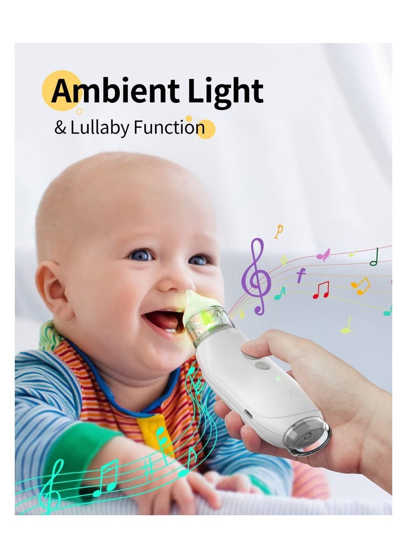 Nasal Aspirator for Baby Electric Baby Nose Sucker, Booger Sucker with Self - Cleaning Function Baby Snot Sucker with 3 Levels of Suction Music and Light 2 Nose - Image 5
