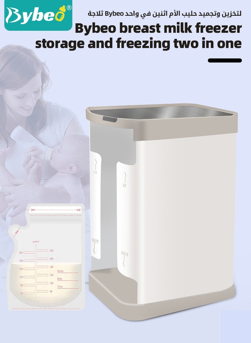 Bybeo Freeze Organizer for Breastmilk Storage Bags, Breastmilk Storage Container, Breast Milk Storage Bins with Quick-Freeze Tray, First in First Out Breastmilk Bag Organizer, 16.5*12*20.5CM - Image 2