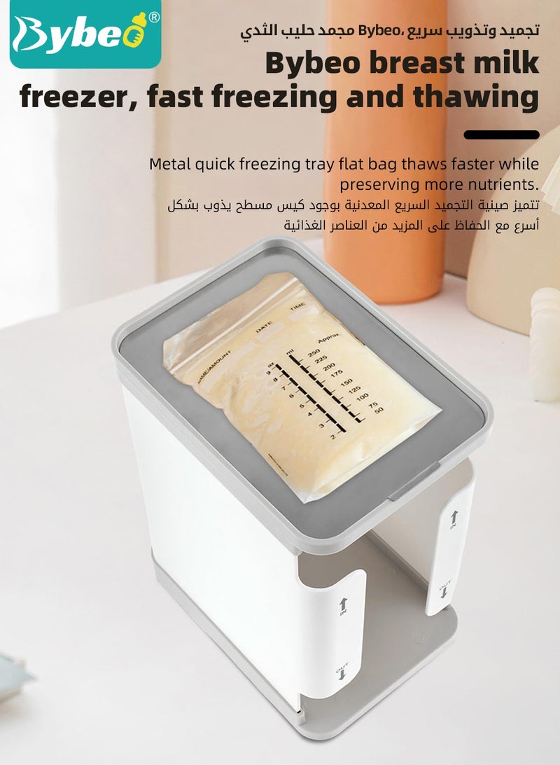 Bybeo Freeze Organizer for Breastmilk Storage Bags, Breastmilk Storage Container, Breast Milk Storage Bins with Quick-Freeze Tray, First in First Out Breastmilk Bag Organizer, 16.5*12*20.5CM - Image 5