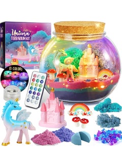 VUCATIN Unicorns Terrarium Gifts for Kids Girls Light Up Terrarium Unicorns Toys for Girls DIY Moon Lamp Arts and Crafts Birthday Gift for Girls Ages 4+ Year Old (Unicorn)  - Image 1