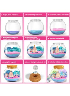 VUCATIN Unicorns Terrarium Gifts for Kids Girls Light Up Terrarium Unicorns Toys for Girls DIY Moon Lamp Arts and Crafts Birthday Gift for Girls Ages 4+ Year Old (Unicorn)  - Image 5