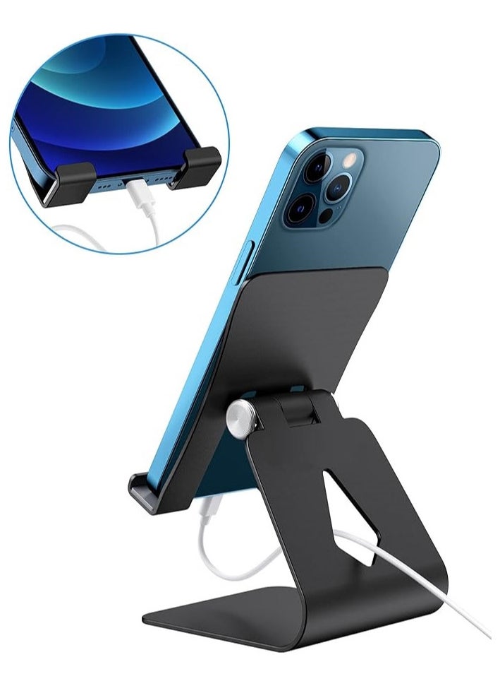 SS - 360-Degree Aluminum Phone Holder and Stand: Adjustable Cell Phone Mount for a secure and hands-free experience. Perfect for various phone sizes. - Image 1