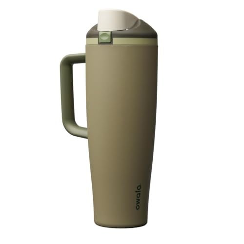 Owala FreeSip Tumbler Insulated Stainless Steel Water Bottle with Builtin Straw and Side Handle For Travel Work School and Sports BPA Free Leak Proof 40oz Off Road - Image 1