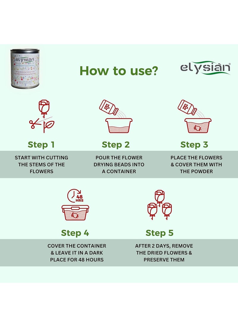 Elysian Elysian Flower Drying Silica Gel Powder DIY With Dry Flowers Art And Craft Resin Art And Home Decor Made White Colour Silica Gel Powder 3KG  - Image 3