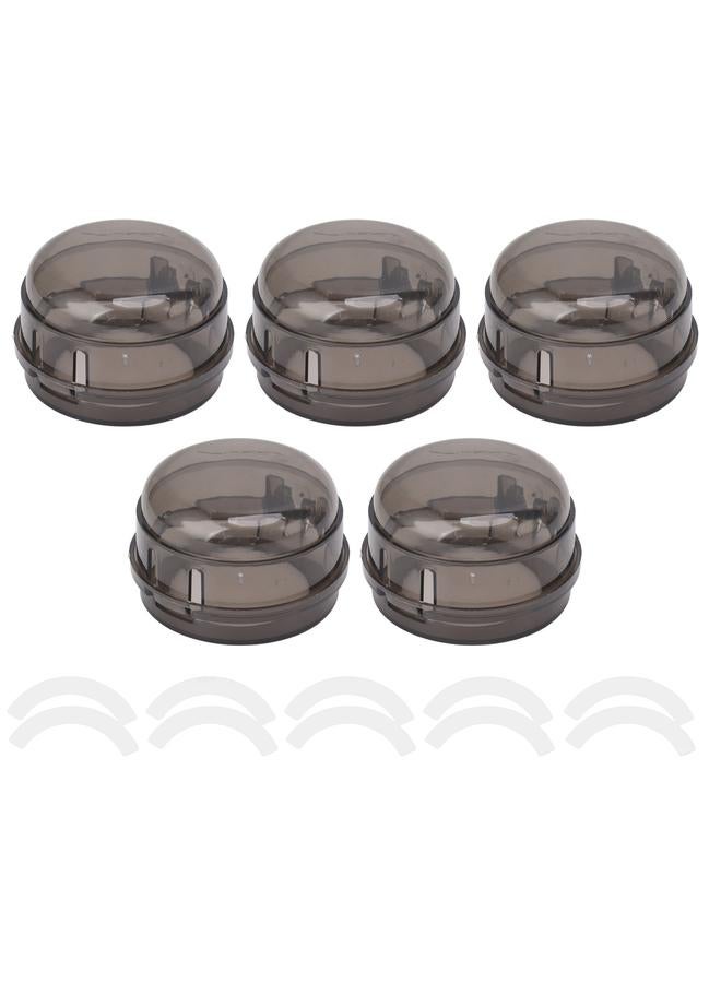 Child Safety Gas Stove Knob Protection Cover High Temperature Resistance Child Proof Oven Knob Cover Transparent Black