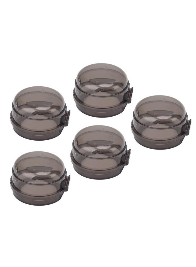 Child Safety Gas Stove Knob Protection Cover High Temperature Resistance Child Proof Oven Knob Cover Transparent Black