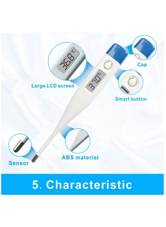 Digital Thermometer with LCD Screen, Easy-to-Use Thermometer for Children and Adults, Mercury-Free Temperature Gauge, Digital Thermometer for Fever and Temperature, Thermometer without Harmful Mercu - Image 3