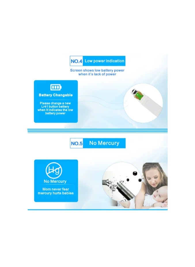 Digital Thermometer with LCD Screen, Easy-to-Use Thermometer for Children and Adults, Mercury-Free Temperature Gauge, Digital Thermometer for Fever and Temperature, Thermometer without Harmful Mercu - Image 5