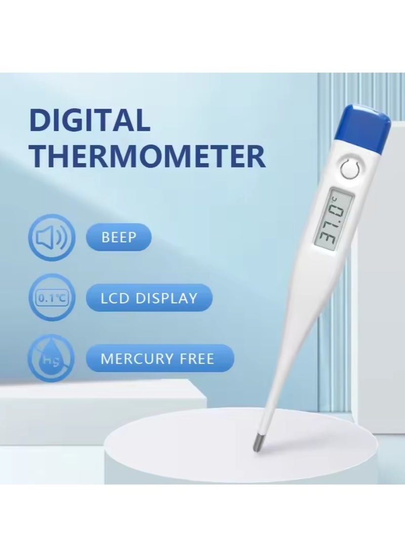 Digital Thermometer with LCD Screen, Easy-to-Use Thermometer for Children and Adults, Mercury-Free Temperature Gauge, Digital Thermometer for Fever and Temperature, Thermometer without Harmful Mercu - Image 1