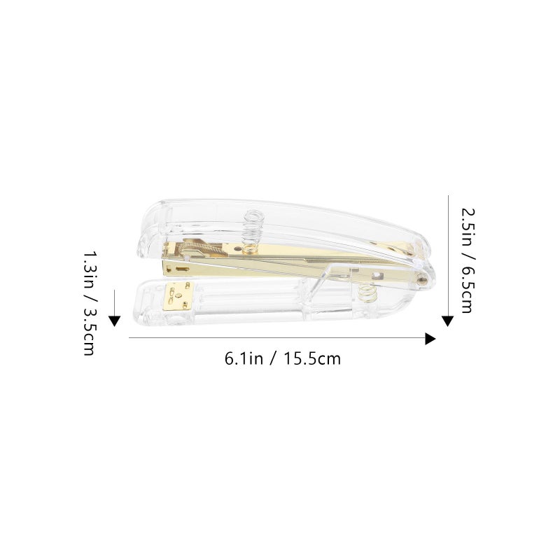 Gold Acrylic Stapler Compact Manual Desktop For Office Student Classroom Home - Image 3