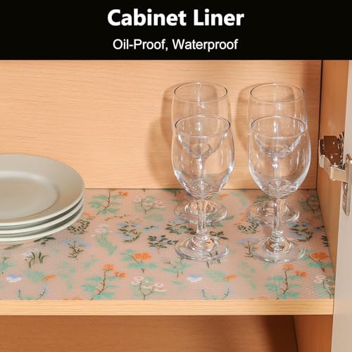 INNOLITES Shelf Liners for Kitchen Cabinets – Drawer Liner Waterproof & Oil-Proof, Non-Adhesive EVA with Floral Pattern – Durable Washable, Easy to Cut (Sage Green, 11.8" x 240") - Image 2