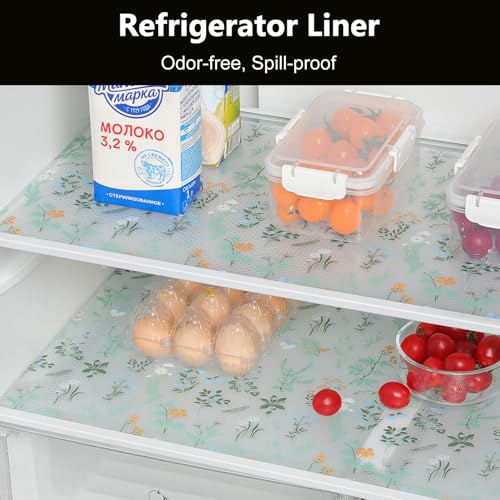 INNOLITES Shelf Liners for Kitchen Cabinets – Drawer Liner Waterproof & Oil-Proof, Non-Adhesive EVA with Floral Pattern – Durable Washable, Easy to Cut (Sage Green, 11.8" x 240") - Image 4