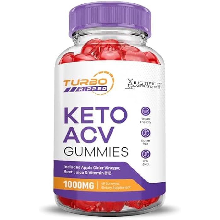 Justified Laboratories Turbo Ripped Keto ACV Gummies Advanced Formula 1000MG Turbo Ripped Keto Gummies Apple Cider Vinegar Formulated with Pomegranate Beet Juice Powder B12 Vegan Non GMO 60 Gummys - Image 5