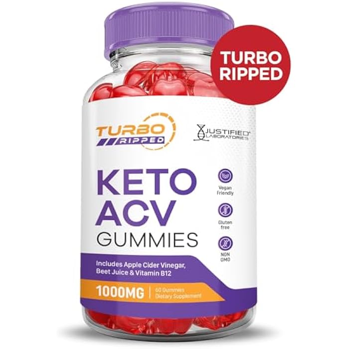 Justified Laboratories Turbo Ripped Keto ACV Gummies Advanced Formula 1000MG Turbo Ripped Keto Gummies Apple Cider Vinegar Formulated with Pomegranate Beet Juice Powder B12 Vegan Non GMO 60 Gummys - Image 4