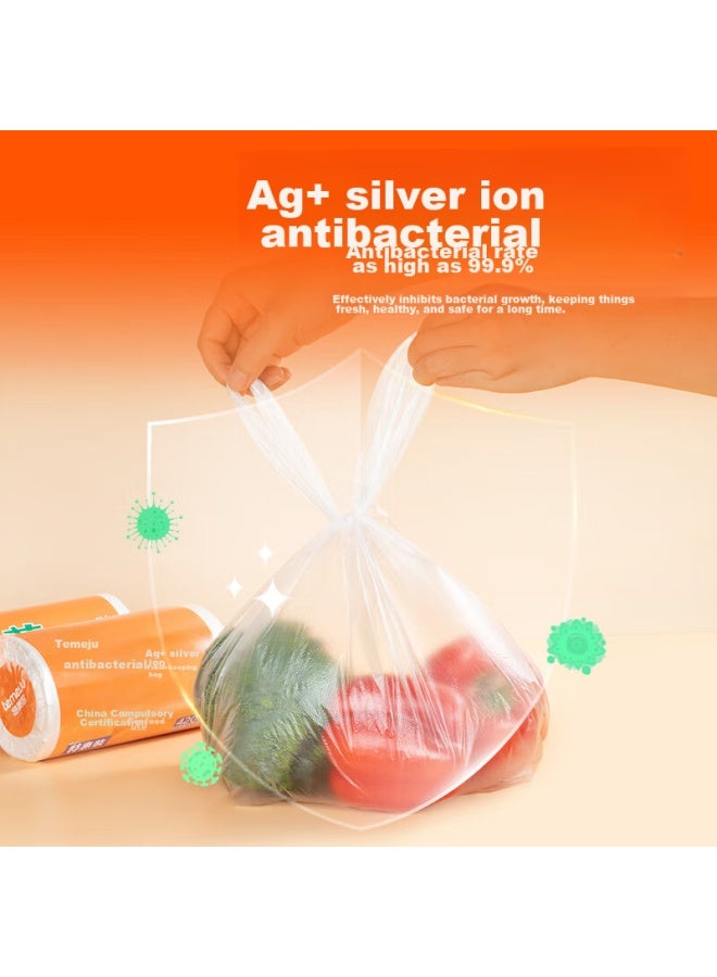 Temeiju Antibacterial Vest Food Storage Bag, Food-Grade Plastic Bag, Transparent Disposable Handbag, Can Hold Cooked Food, Large Size *300 - Image 1