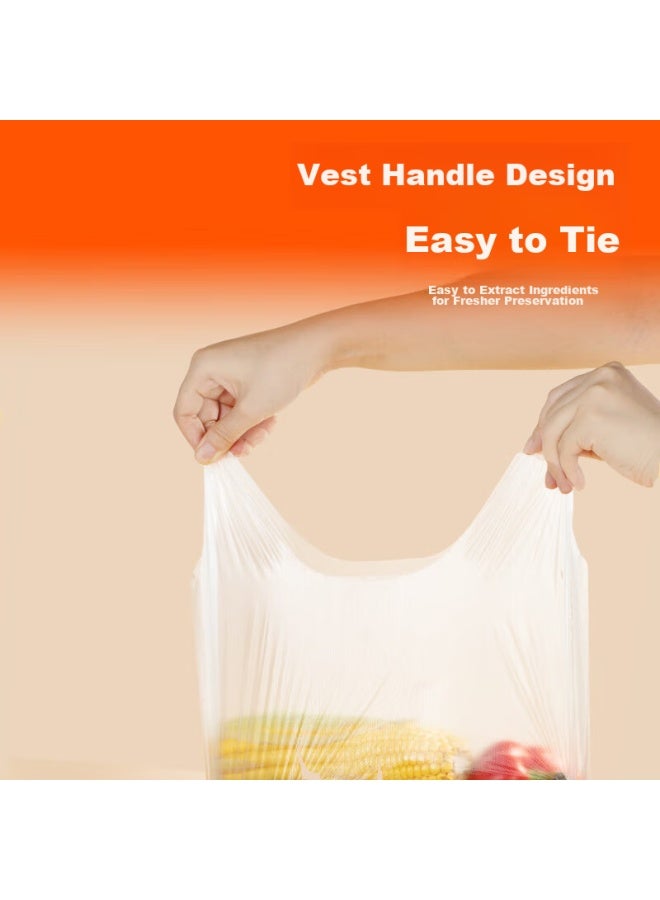 Temeiju Antibacterial Vest Food Storage Bag, Food-Grade Plastic Bag, Transparent Disposable Handbag, Can Hold Cooked Food, Large Size *300 - Image 5