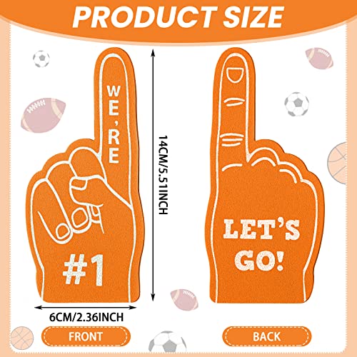 Sinmoe 100 Pieces Mini Foam Finger Football Party Favors 1 Sports Fan Foam Finger Football Party Supply Basketball Baseball Soccer Sporting Events SuppliesOrange - Image 5