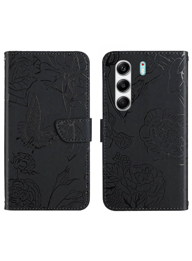 إيروريكس جراب لهاتف Tecno Camon 40 Pro 4G / 5G جراب هاتف جلدي قابل للطي منقوش عليه فراشة - Image 1