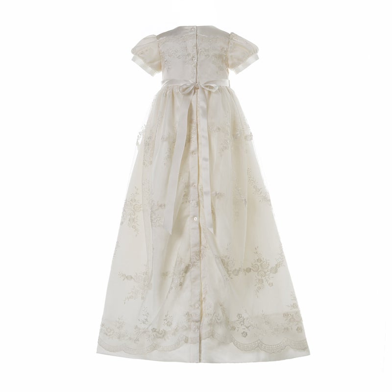 NIMBLE Baby Girls Newborn Christening Embroidered Gown Dress Outfit with Headband,0-15M - Image 2