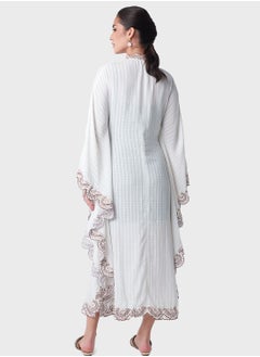 Threadz by Ajooni Contrast Embroidered Kaftan  - Image 2