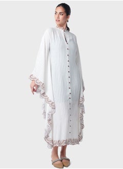 Threadz by Ajooni Contrast Embroidered Kaftan  - Image 4