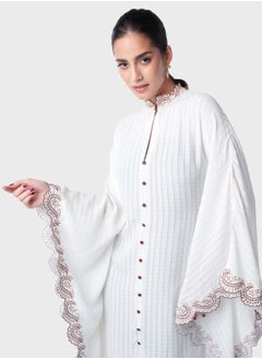 Threadz by Ajooni Contrast Embroidered Kaftan  - Image 3