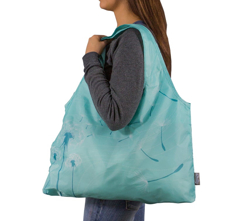 ChicoBag VITA Purple Blooms Designer Compact Reusable Shopping Tote with Attached Pouch and Carabiner Clip - Bliss - Image 3