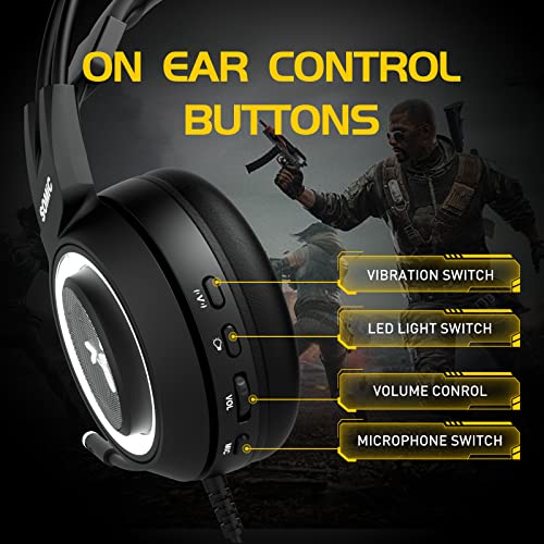 SOMIC G951black Gaming Headset for PC, PS4, Laptop: 7.1 Virtual Surround Sound Detachable Cat Ear Headphones LED, USB, Lightweight Self-Adjusting Over Ear Headphones Black - Image 5
