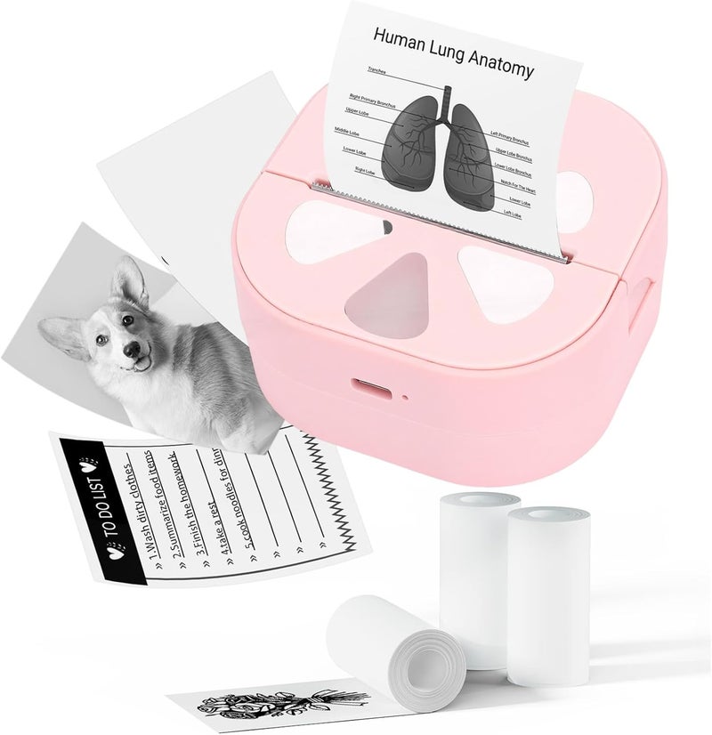 Yunseity Mini Sticker Printer, Portable Thermal Label Maker Inkless Printing with Print App for Stickers Photos Barcodes Home Office School - Image 4