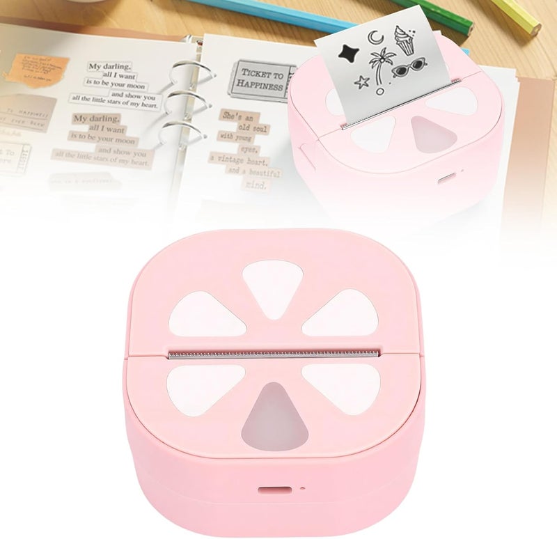 Yunseity Mini Sticker Printer, Portable Thermal Label Maker Inkless Printing with Print App for Stickers Photos Barcodes Home Office School - Image 5