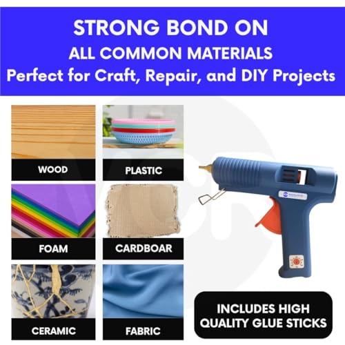 VCR 150W Heavy Duty Glue Gun with Temperature Control Regulator - 150 Watts & Thin Nozzle for Precise Glue Output (DIY & Professional Use) + 40 Transparent - 11mm Glue Sticks - VCR 150 - Image 5