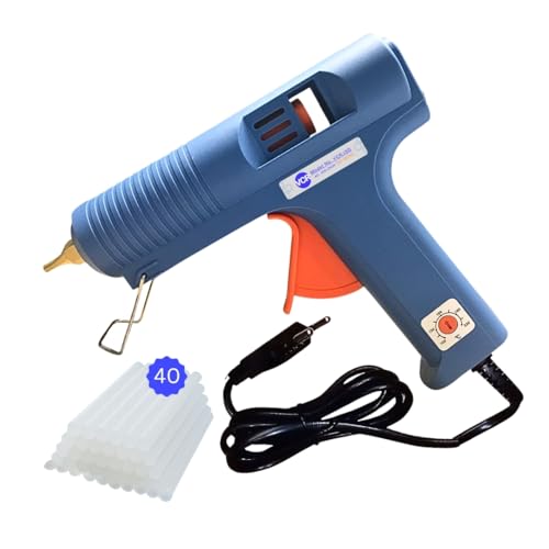 VCR 150W Heavy Duty Glue Gun with Temperature Control Regulator - 150 Watts & Thin Nozzle for Precise Glue Output (DIY & Professional Use) + 40 Transparent - 11mm Glue Sticks - VCR 150 - Image 1