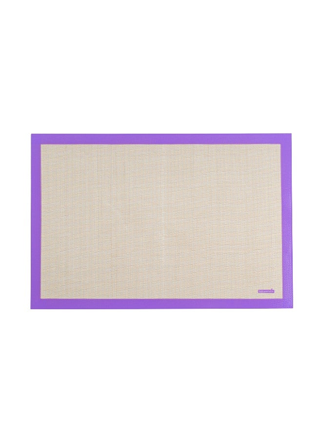 Restaurantware Full Size Baking Mat, 1 Heat-Resistant Cooking Mat - Allergen-Safe, Reusable And Ultra-Durable, Tan And Purple Silicone Nonstick Mat, For Pans And Rolling, 23.6 x 15.75 Inch - Image 2