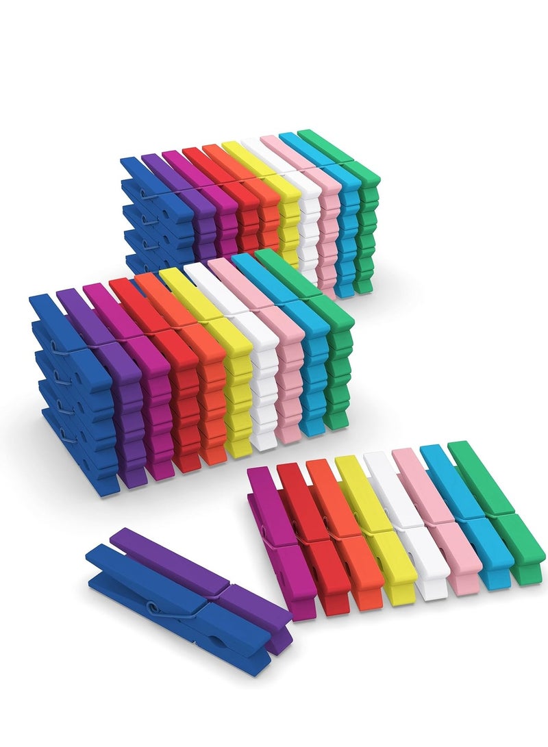 general 100 Pcs Colored Clothes Pins Wooden, Colored Clothespins for Crafts 2.9 Inch, Clothing Pins for Hanging, Pictures, Classroom, Laundry, Decorations, Colorful Clothespins Heavy Duty, 10 Colors - Image 1