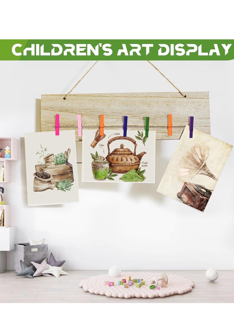 general 100 Pcs Colored Clothes Pins Wooden, Colored Clothespins for Crafts 2.9 Inch, Clothing Pins for Hanging, Pictures, Classroom, Laundry, Decorations, Colorful Clothespins Heavy Duty, 10 Colors - Image 3