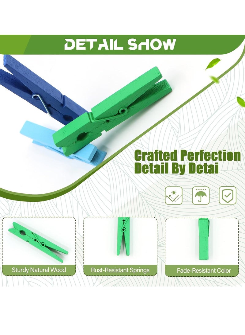 general 100 Pcs Colored Clothes Pins Wooden, Colored Clothespins for Crafts 2.9 Inch, Clothing Pins for Hanging, Pictures, Classroom, Laundry, Decorations, Colorful Clothespins Heavy Duty, 10 Colors - Image 2