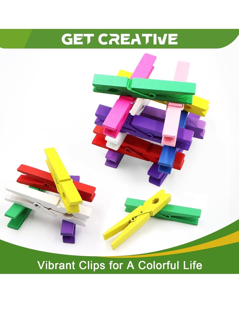 general 100 Pcs Colored Clothes Pins Wooden, Colored Clothespins for Crafts 2.9 Inch, Clothing Pins for Hanging, Pictures, Classroom, Laundry, Decorations, Colorful Clothespins Heavy Duty, 10 Colors - Image 4
