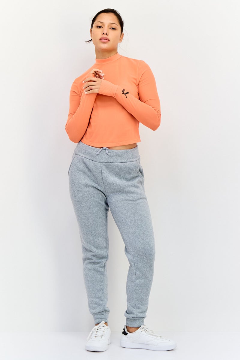 PUMA تي شيرت رياضي نسائي بأكمام طويلة مناسب للخارج، برتقالي - Image 4