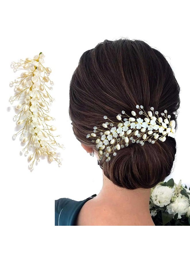 Hair Flare Hair Accessories For Women & Girls, Stylish For Wedding Artificial Flowers & Pearl Style Juda Bun Floral Bridal Brooch & Hair Pins Hairstyle Decoration Bride Clips 2640  - Image 1