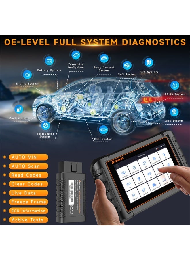 Foxwell NT809BT Bidirectional Scan Tool, All System OBD2 Scanner Diagnostic Tool, Car Code Reader with 30 Resets, Car Diagnostic Scanner for All cars, Wireless Automotive Diagnostic Tools - Image 3