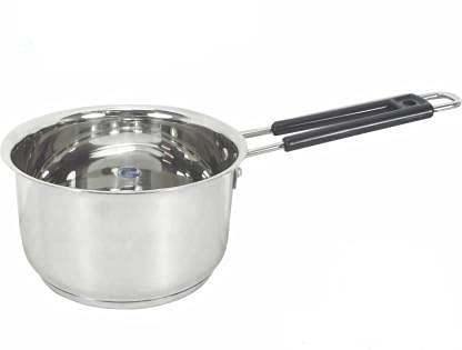 Stephy Stainless Steel Induction Sauce Pan 20 cm and 0.75 LTR. with Black Bakelight Handle - Image 1