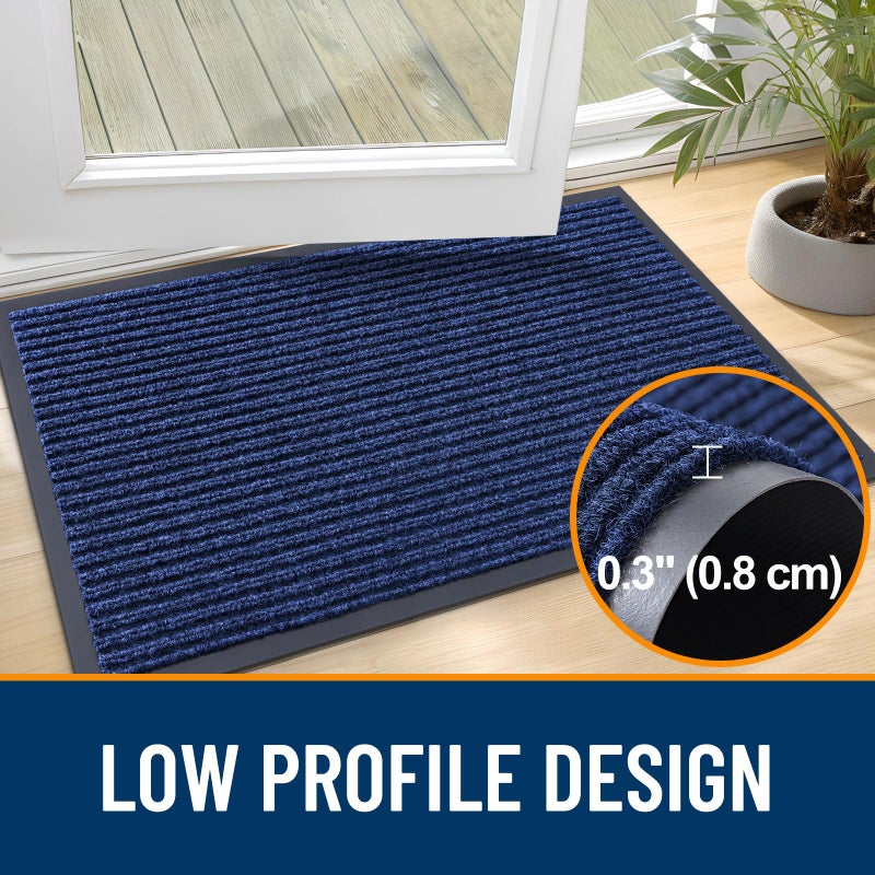 OLANLY Front Door Mat Indoor Outdoor Entrance, Waterproof Heavy Duty Doormat, Fade Resistant, Low Profile, Easy Clean Patio Porch Welcome Floor Mats for Entry, 29.5x17, Blue - Image 4