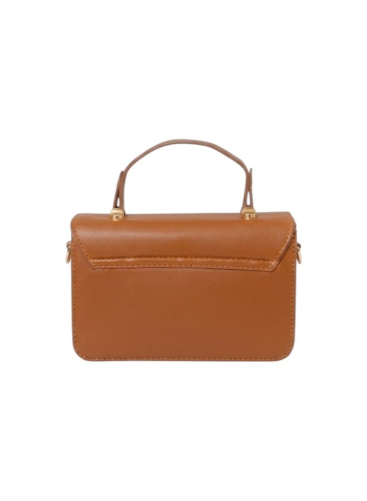 لايف ستيلاش  حقيبة كروس من الجلد مع حزام قماش ZC-16 - هافان - Image 3