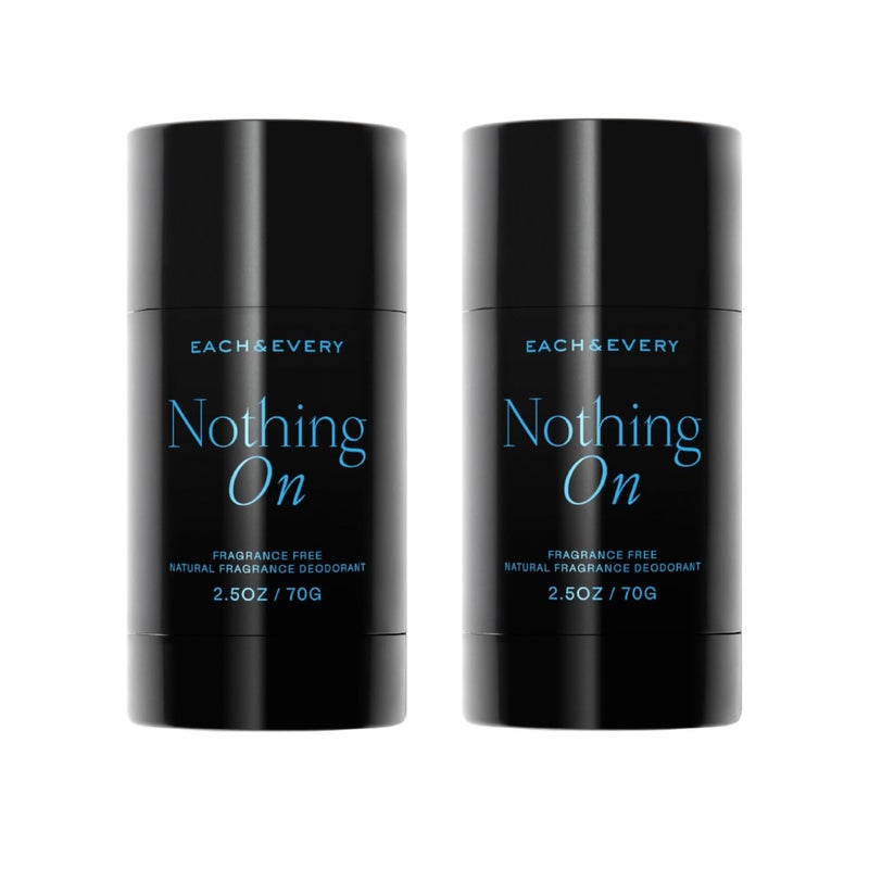 Each & Every Aluminum Free Deodorant for Men, 72hr Odor Protection - Fragrance-Free All Natural Deodorant for Women, Sensitive Skin, Pregnancy & Kids Safe - Clean, Plant-Based, Unscented - 2.5oz, 2pk