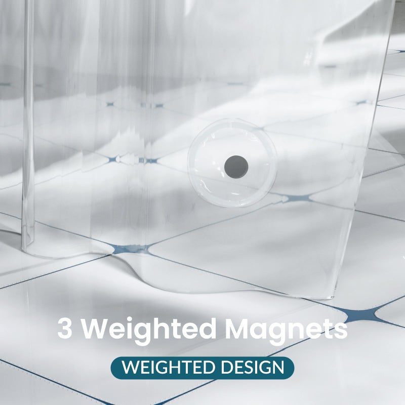 Titanker Extra Long Shower Curtain Liner 72x96 Clear Plastic Shower Liner Lightweight PEVA Waterproof Shower Curtain Liner for Bathroom with Magnets and Rustproof Grommets - Image 4