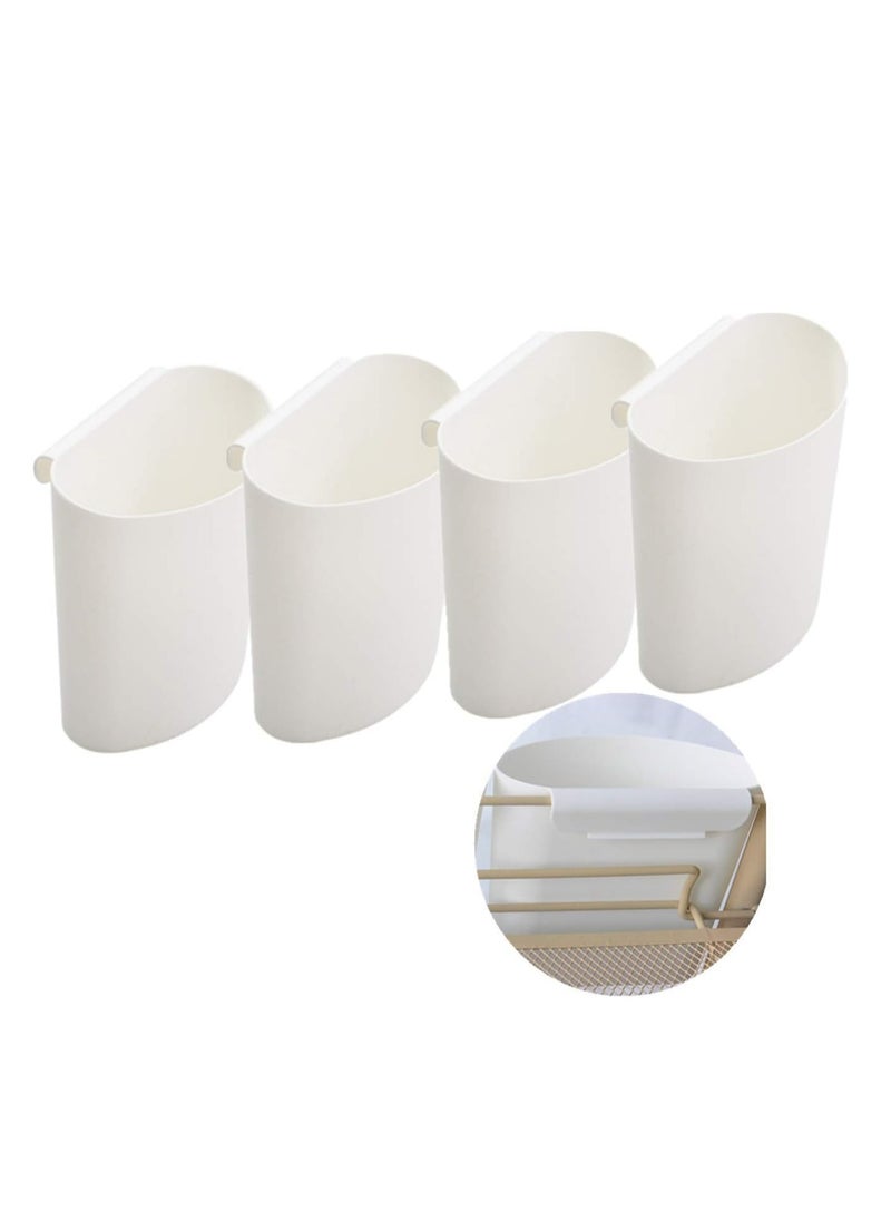Oasisgalore 4Pcs Hanging Cup Holder Rolling Cart Accessories Hanging Bins Desktop Container，Space Saver (White)  - Image 1