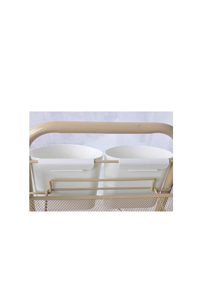 Oasisgalore 4Pcs Hanging Cup Holder Rolling Cart Accessories Hanging Bins Desktop Container，Space Saver (White)  - Image 4